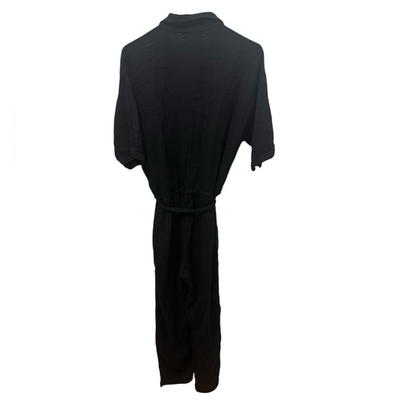 Xirena Theo Black Gauzy Half Button Tie Waist Jumpsuit Size Medium - Picture 3 of 5